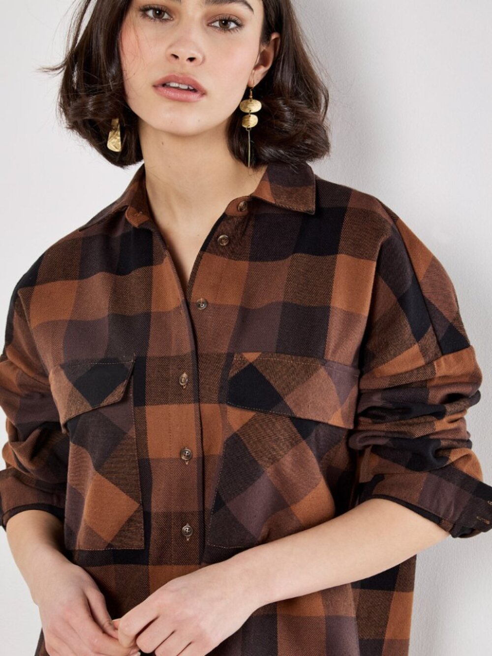 Dakota Check Shirt Dress - Picture 2 of 3